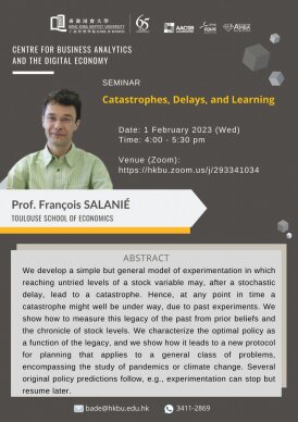 ECON Departmental Seminar: Catastrophes, Delays, and Learning