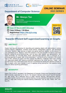 COMP Seminar - Towards Efficient Self-Supervised Learning on Graphs