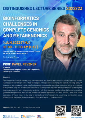 Distinguished Lecture - Bioinformatics challenges in complete genomics and metagenomics by Prof. Pavel Pevzner