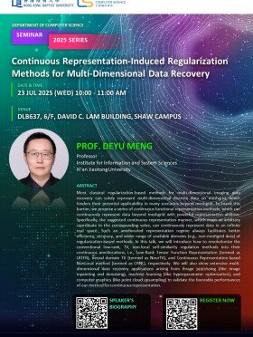 [COMP Seminar] Continuous Representation-Induced Regularization Methods for Multi-Dimensional Data Recovery