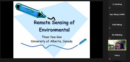 Prof. Thian Yew Gan from University of Alberta shared his insights on “Remote Sensing of Environment”.