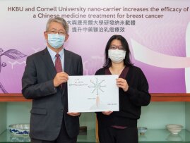 HKBU and Cornell University jointly develop a novel nano-carrier that increases the efficacy of Chinese medicine treatment for breast cancer