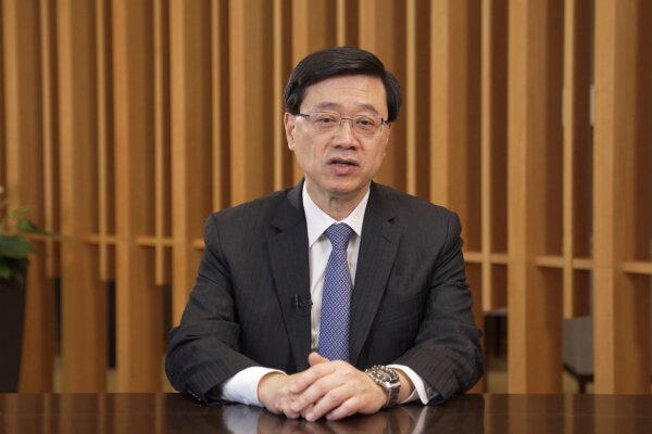 Mr John Lee Ka-chiu, Chief Executive of the HKSAR gives a video address for the Symposium.