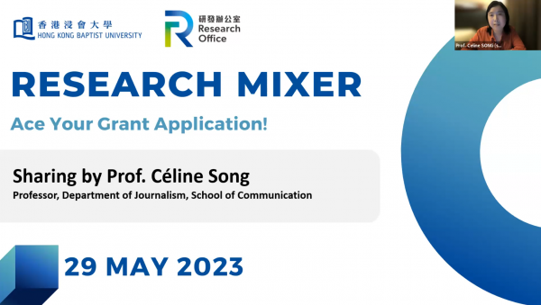 Professor Celine Song gives a presentation on the topic of “From Idea to Funded: Crafting a Compelling Grant Proposal” via ZOOM.