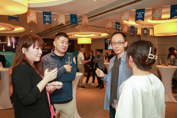 Esteemed HKBU researchers mingling with one another.