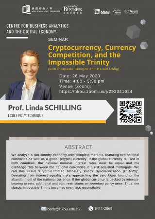 Prof. Linda SCHILLING, Ecole Polytechnique
"Cryptocurrency, Competition, and the Impossible Trinity"