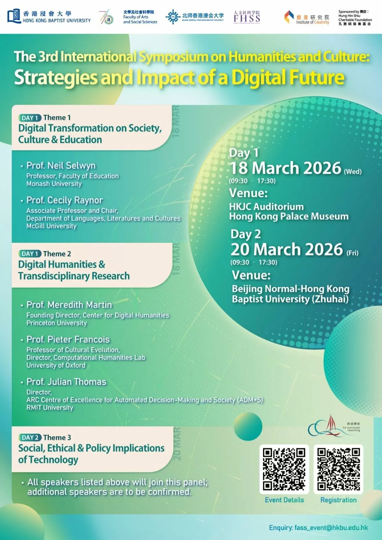 The 3rd International Symposium on Humanities and Culture: Strategies and Impact of a Digital Future