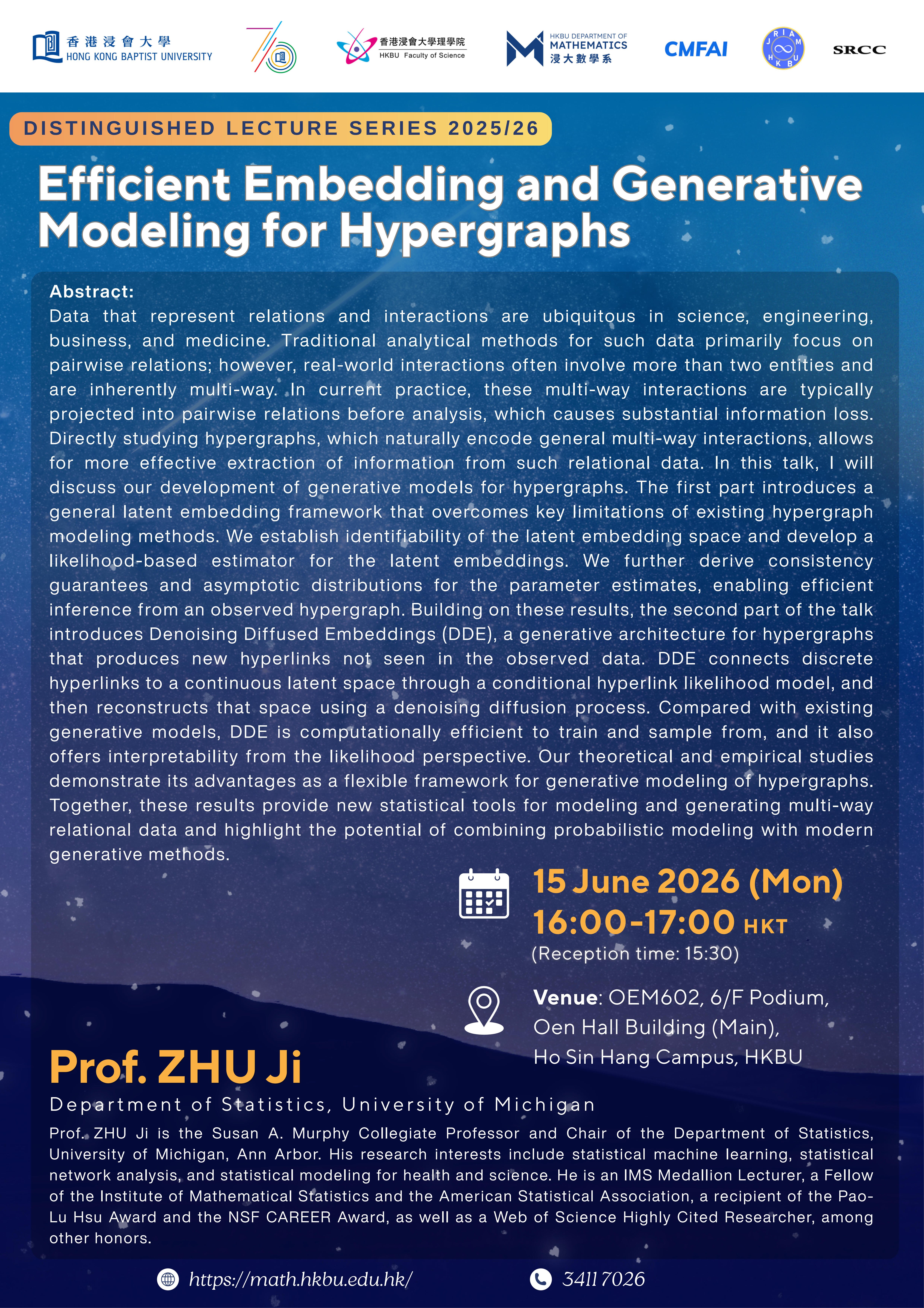 Efficient Embedding and Generative Modeling for Hypergraphs