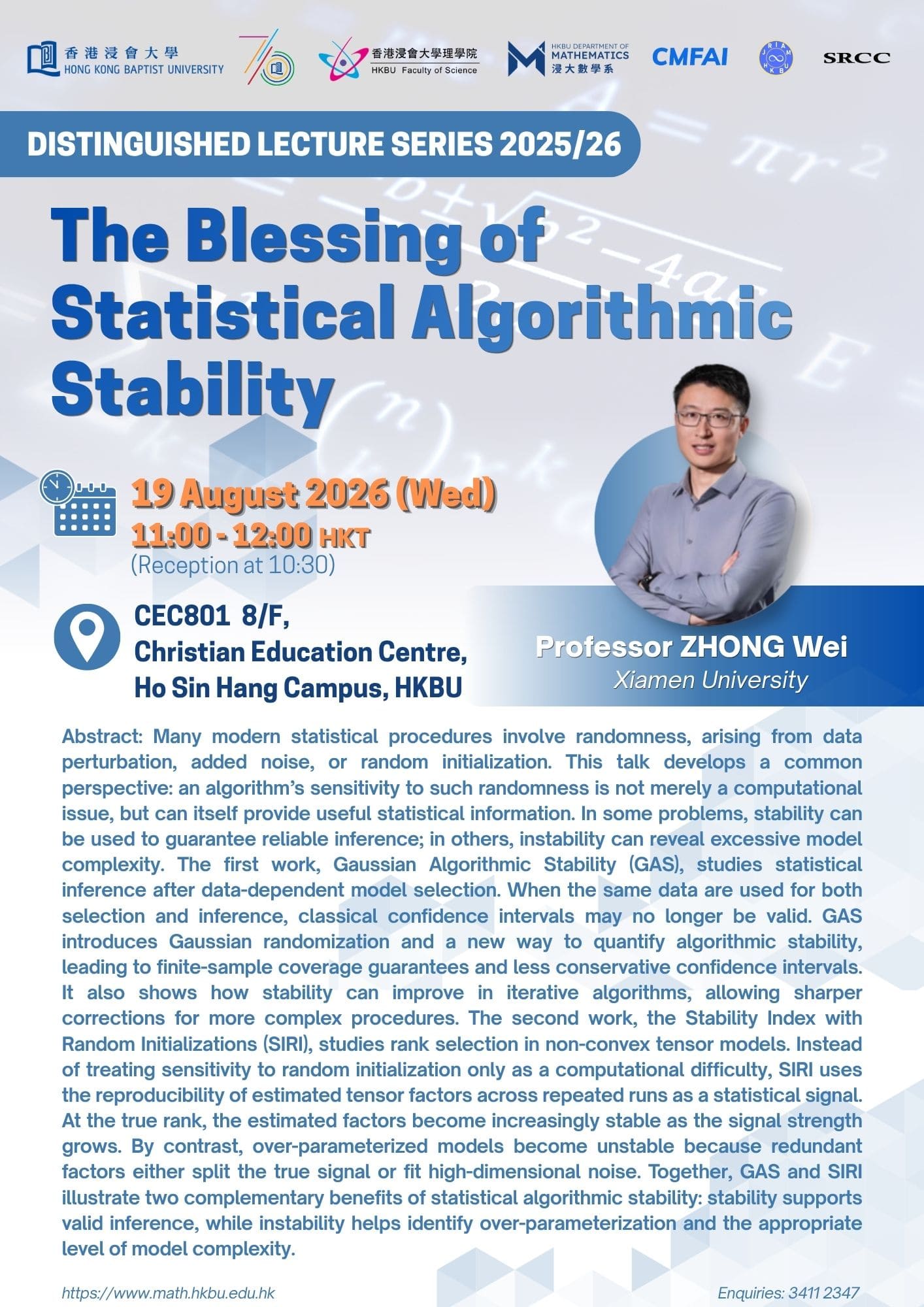The Blessing of Statistical Algorithmic Stability