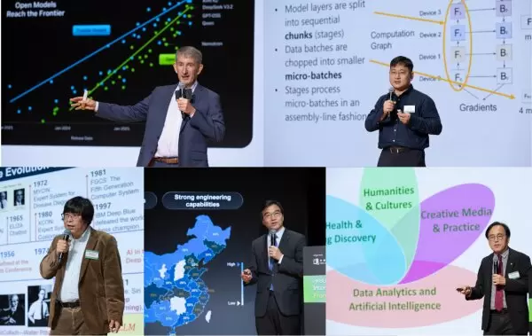 The Symposium features five distinguished keynote speakers: Professor Marc Hamilton from NVIDIA, Dr. Zhengping Qian from Alibaba Group, Professor Wenfei Fan from the University of Edinburgh, Professor Dinggang Shen from ShanghaiTech University, and Professor Martin Wong from HKBU (from left to right, top to bottom).