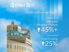 浸大研究實力再獲肯定：榮獲 GRF、ECS 及 HSSPFS 資助
