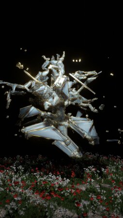 Animation still showing the transition between different 3D models produced during training epochs