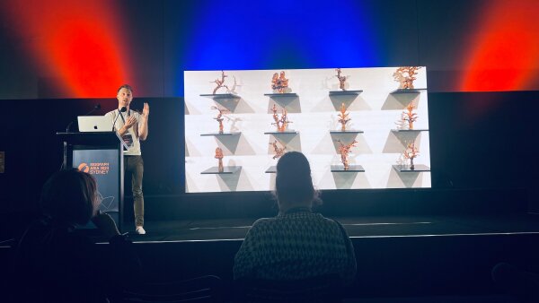 Presenting TreeGAN on stage at SiGGRAPH Asia, Sydney, 2023.